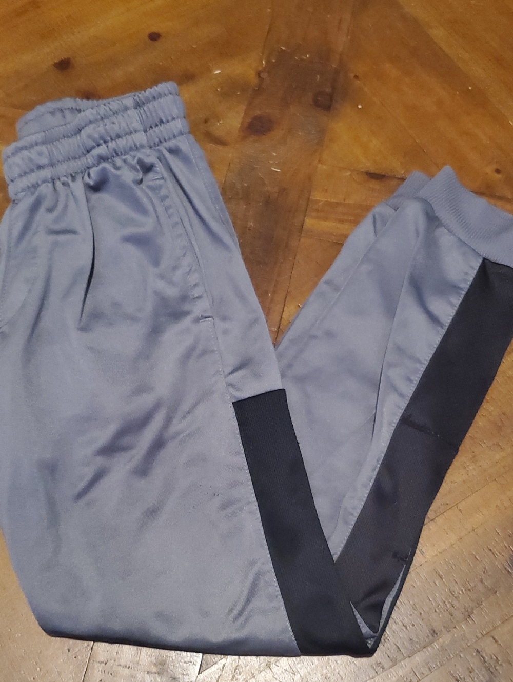 Kids Gray Jogger Pants with Black Side Panel